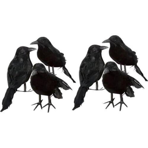 5PCS Halloween Crow Fake Bird Toys Ravens Prop Fancy Dress Decoration Props