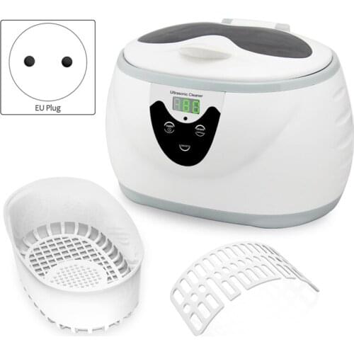 600Ml Office Ultrasonic Cleaner HoUsehold Jewelry Glasses Cleaning Tool-EU PlUg