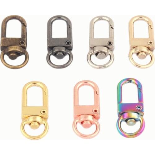 9mm Rainbow Swivel Clasps Dog Collar Hook Purse Bag Handbag Lanyard Clasp Lobster Clasp Strap Purse Clip Key Ring Charm Supplies