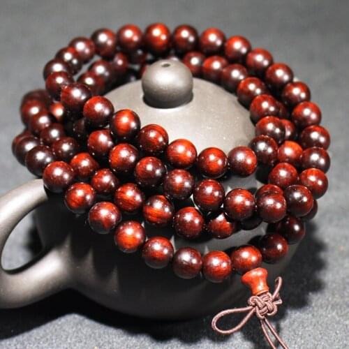 Red Sandalwood Prayer Beads With Necklace