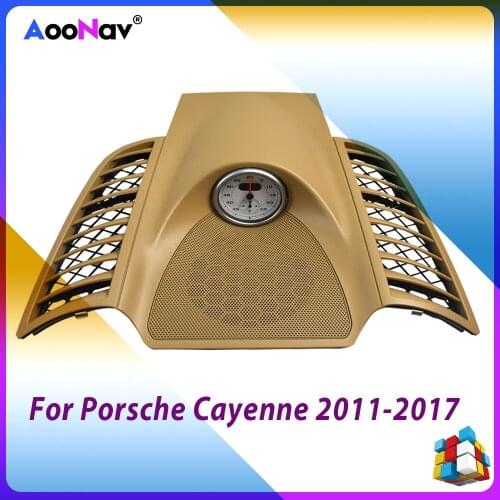 For Porsche Cayenne 2011-2017 Original Car Style Dashboard Compass Center Console Cover Decoration Electronic Clock