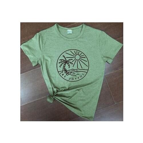 Be Joyful Printed Unisex Positive Cotton Kuakuayu HIN T-Shirt Casual aesthetic inspired Vacation Slogan Tops Graphic Camisetas