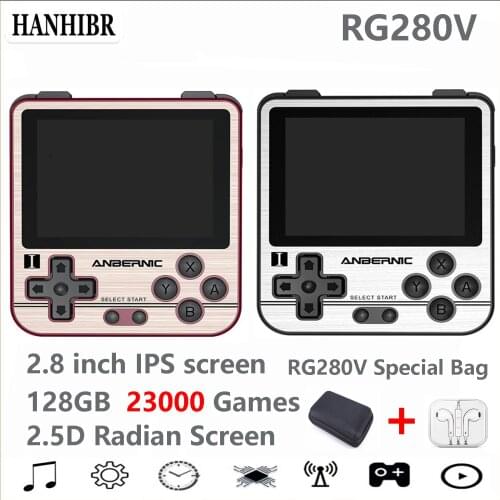 ANBERNIC RG280V PS1 Retro Game Console 2.8" IPS Opendingux 64G 5000 Games Portable Mini Handheld Game Console Xmas Gift for Kids