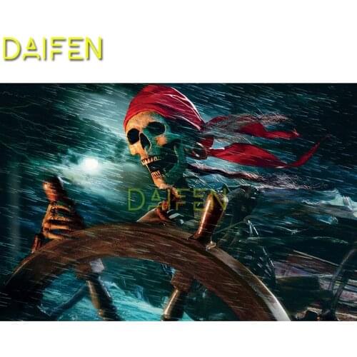 Full Round Diamond painting Cross stitch Full Square Diamond mosaic skull pirate captain raining 5D DIY Diamond embroidery