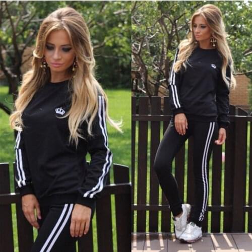 Side Striped Top and Pants Jogging Suit Ensemble Femme 2 Pieces Spring Two Piece Set Tracksuit Women Clothes Conjunto Feminino