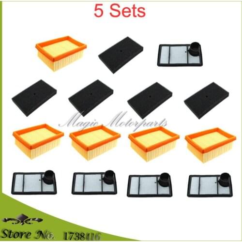 5x Air Filter Set For TS400 Cut-Off Saw Stihl TS400 BR350 BR430 4223-141-0300 4223-140-1800 4223-141-0600 Concrete Cut Off Saw