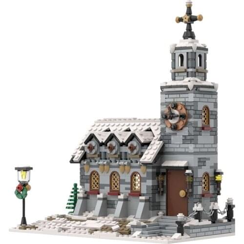 MOC Lagoon Bedroom in Arles Citys Buildings Christmas Village Winter Cottage Temple Church Architecture Building Block Child Toy