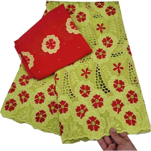 SJ Lace African Lace Fabric 2021 High Quality Dry Cotton Embroidery Swiss Voile Lace In Switzerland For Nigerian Dress h5-23