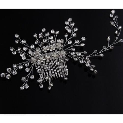Trendy Lace Ribbon Flower Headband Weeding Party Crystal HeadPiece Flower tiara Hair Jewelry Rhinestone Wedding Hair Accessories