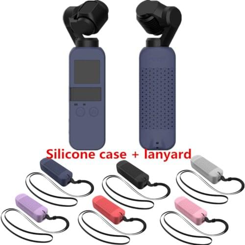 6 Colors Set Soft Silicone Case DJI OSMO POCKET Protector Cover with Neck Strap Lanyard for Osmo Pocket Handheld Gimbal