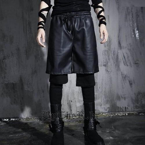 Hot 2020 New Fashion Casual Male Singer Fake Two Trousers Costumes Nightclub Bar Dj Mens Leggings Punk Rock Hip Hop Pants