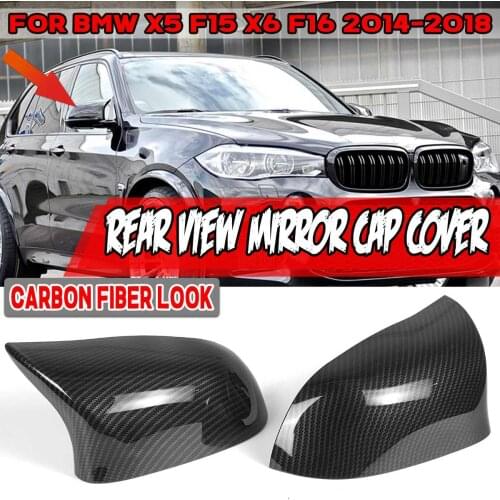 A Pair M Style X5 Mirror Cover Car Rearview Mirror Cap Covers Side Mirror Cover Caps Replacement For BMW X5 F15 X6 F16 2014-2018