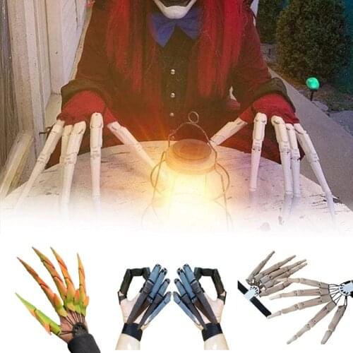 Articulated Fingers Halloween Finger Gloves With Flexible Joint Halloween Party Dress Cosplay Costume Dropshiping Mantis Arm