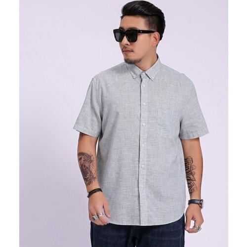 Plus size 8XL 6XL 5XL New Arrival Brand Mens Summer Business Shirt Short Sleeves Turn-down Collar Tuxedo Shirt Shirt Men Shirts