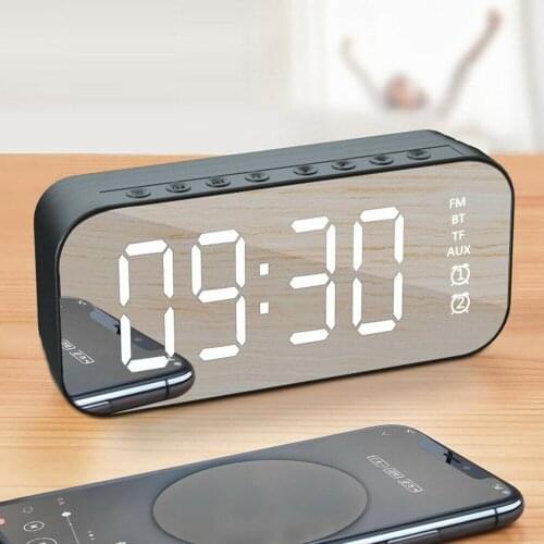 Subwoofer Speaker Direct Sales Wireless Bluetooth with FM Mini Card Mirror Alarm Clock Audio Stall Collection Voice Prompt