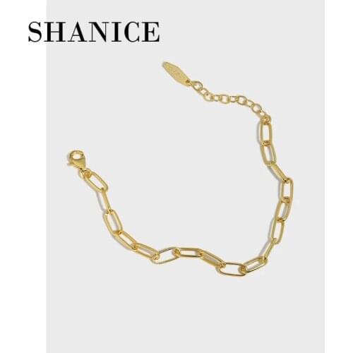 SHANICE Punk S925 sterling silver Chain Bracelet for Women Couple Creative Vintage Handmade Hasp Bracelet Birthday Jewelry Gift