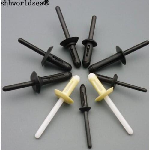 Shhworldsea 100pcs Black Nylon Auto Plastic Clip And Fasteners Blind Rivets For Chrysler For VW For GM