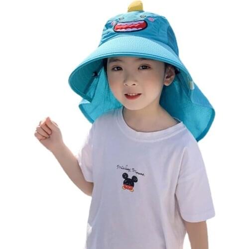 Summer Solid Color Childrens Sun Hat Unisex Sun Hat Girls Fisherman Hat Boy Sun Bonnet Adjustable Beach Hat UV Protection