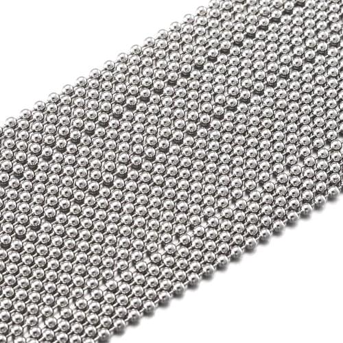 10m Stainless Steel Soldered Ball Chains Fit for 1.5/2/3.2 mm inner diameter Ball Chain Connector Jewelry Making Findings Access