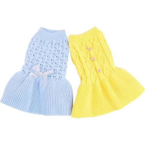 Sweet Sweater Dogs Puppy Clothes Cat Dog Hoodie Sweaters Dress for Small Dogs Poodle Knit Costume Clothing Chihuahua