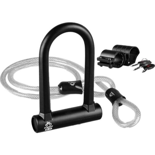 INBIKE Bike U Lock Heavy Duty Waterproof Bicycle Lock With Security Cable For Bicycle Motorcycle And More