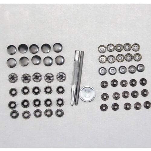 Good quality 201# 15mm metal snap button big white buttons overalls down jacket coat button set plus tools 4 colors to choose