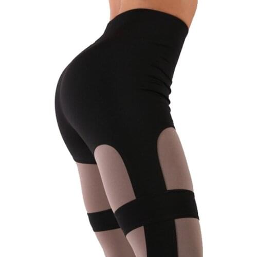 NORMOV 2019 Women Fitness Skinny Leggings Highwaist Elasticforce Patchwork leggings Slimfit Sexy leggings For Female