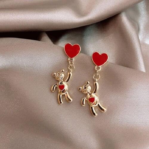 Fashion Women Jewerly love heart earrings for women 2020 jewelry lovely punk red tassel girl Earrings Party Earring Gifts