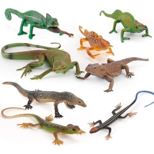 1PC Simulation Amphibian Animal Model Toy Set Lizard chameleon Plastic Action Figure Educational Toy for Children Toy FigureGift