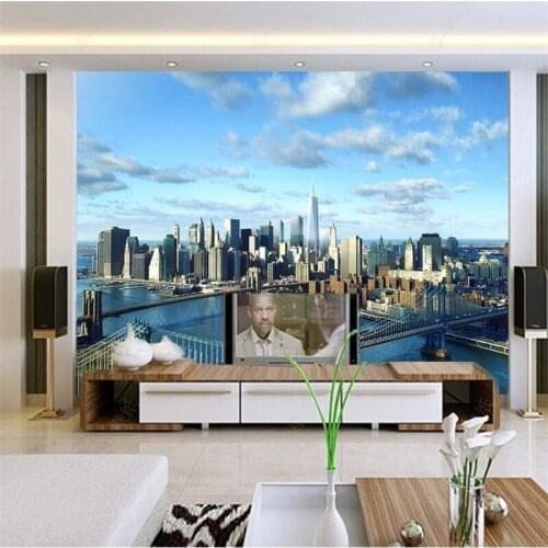 Beibehang 3d photo wall papers home decor modern architecture New York City World Vision Development mural wallpaper for wall 3d