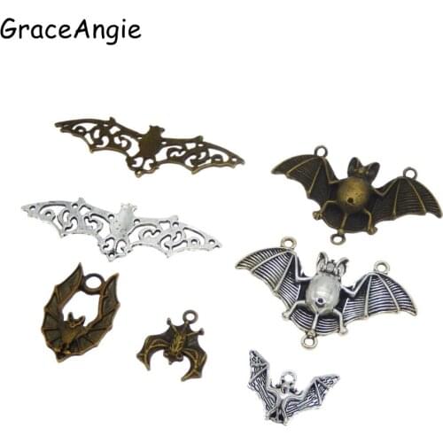 7pcs Bats Animal charms Pendants Charm Necklace Jewelry Findings Pendants Vintage Male Jewelry Accessories Antique BronzeColor