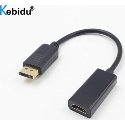 Kebidu 1080P DP Male to HDMI-compatible Female Cable Adapter DisplayPort HDMI-compatible Converter for HDTV Projector Monitor