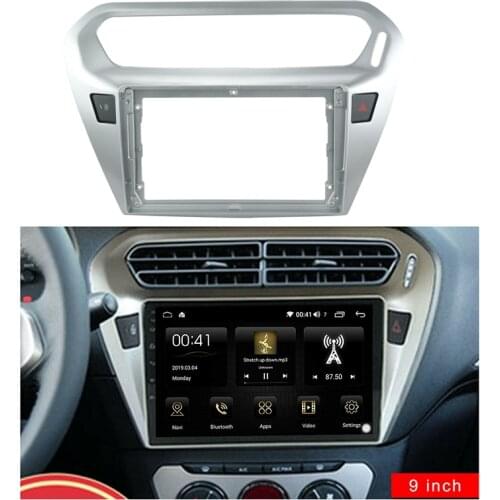AU04 -9 Inch 2Din Car Stereo Fascia Panel Frame DVD Panel Bezel Frame Installation Trim Kit Fit for PEUGEOT 301 Citroen SLYSEE