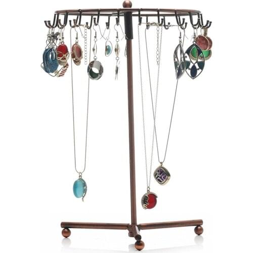 Free shipping 23 hooks Rotating Jewelry Holder Stand Display Organizer for Earrings Necklaces Bracelets Rack Holder