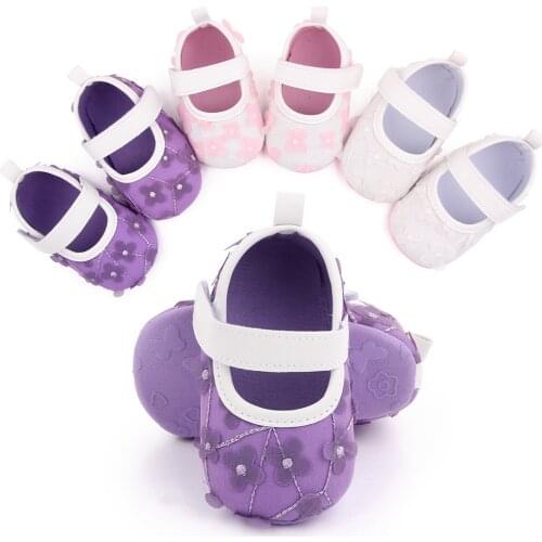 Brand Fashion Baby Girl Shoes Newborn Soft Anti-slip Bottom Princess Moccasins Infant Toddler 1 Year First Walkers with Flowers
