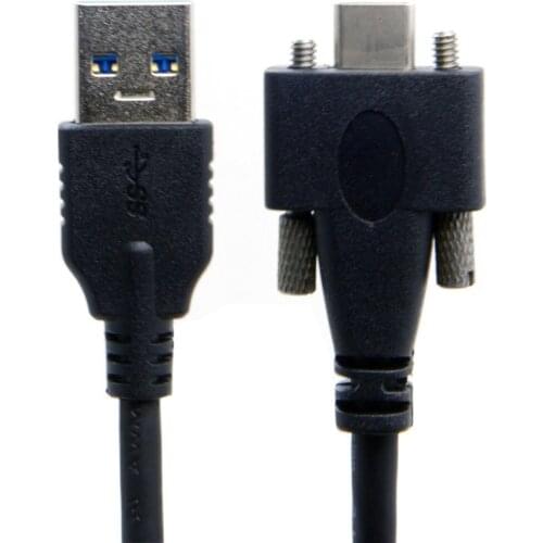 Chenyang USB 3.1 Type-C Dual Screw Locking to Standard USB3.0 Data Cable Panel Mount Type 1.2m