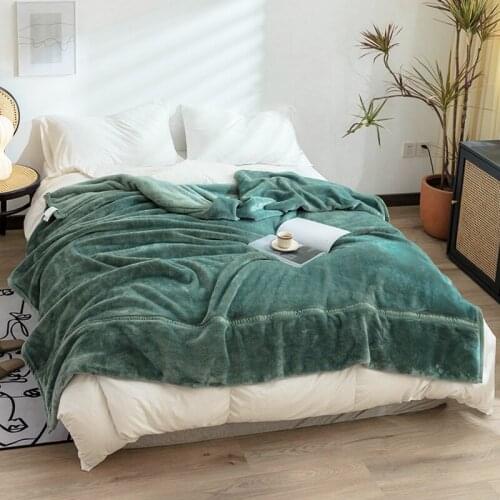 Double Thick Blanket Cover Winter Flannel Warm Fluffy Large Comfy Soft Luxury Blanket Sofa Mantas De Cama Household Goods DG50B
