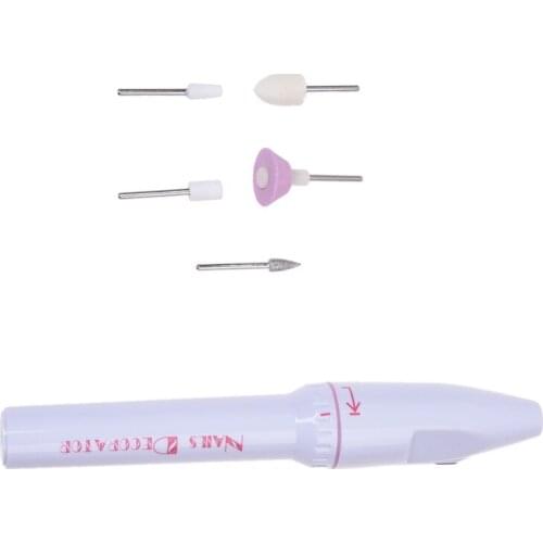 5 Bits Electric Manicure Nail Drill File Grinder Grooming Kit