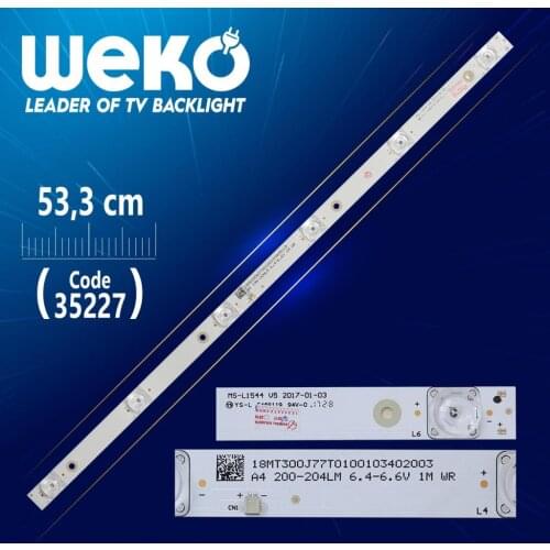 MS-L1544 V5 - A4 196-200LM 6.4-6.6V 1M WR - 53.3 CM 6 LED- (WK-895)