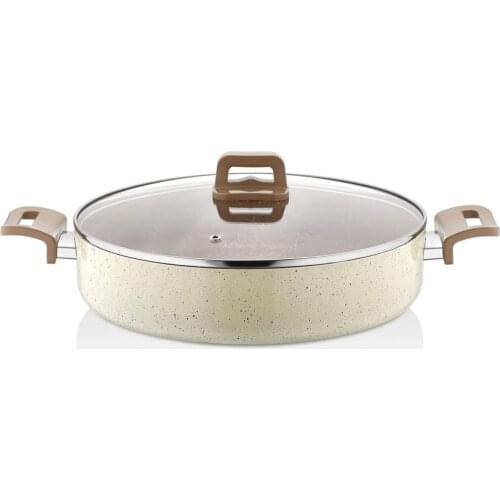 Cream Color 32 Cm Granite Shallowly Pots