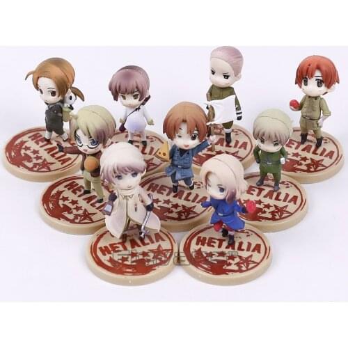 Hetalia One Coin Grande Figure Collection Axis Powers Vol.1~2 Set of 9 Cute Anime Figures Gift