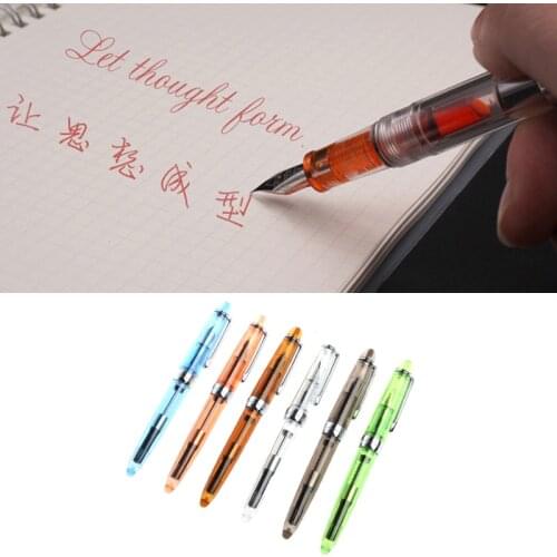 JINHAO 992 Transparent Fountain Pen 0.5mm Stationery Supplies Writing Tools Gift
