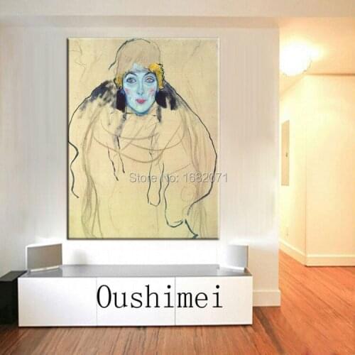 China Skills Artist Supply Hand-painted High Quality Gustav Klimt Unfinished Portrait Of A Lady Oil Painting For Home Decorative