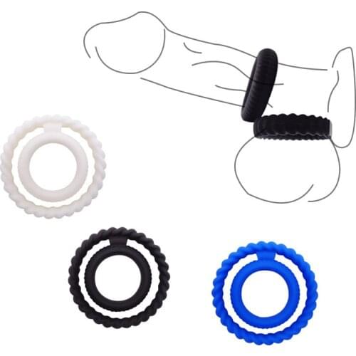 Testicular Ring Scrotum Massage Silicone Ball Stretcher Penis Ring Cock Rings Trainer Delay Ejaculation Sex Toys For Men 18