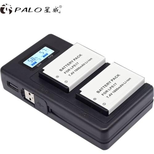 PALO LPE17 LP E17 LP-E17 Camera Battery Charger Kit for Canon EOS 200 250D M3 M5 M6 750D 760D T6i T6s 800D 8000D 77D Kiss X8i