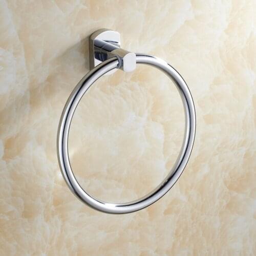 Brass Towel Ring Chrome Ttowel Hanging Ring Round Simple European Bathroom Accessories Rustproof