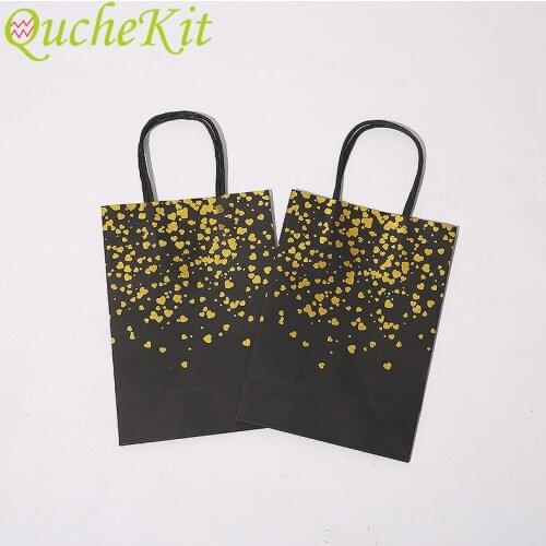 20pcs Small Star Kraft Paper Bags For Biscuit Cake Gift Packaging Bags With Handle Christmas Wedding Party Birthday Shopping