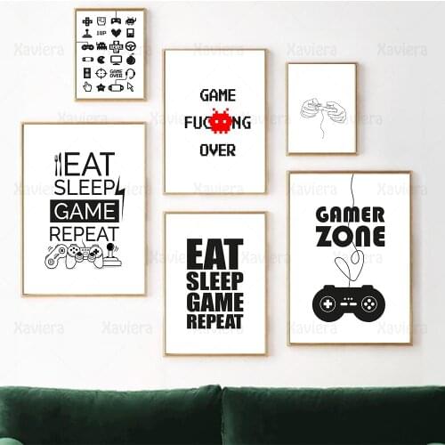 Childrens Room Video Game Wall Art Canvas Painting Game Console Poster Minimalist Print Picture Home Decoration Boy Room Mural