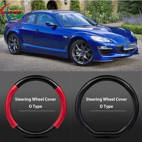 38cm Non-Slip Dreathable Carbon Fiber Steering Wheel Cover For Mazda 8 Car interior decoration accessories