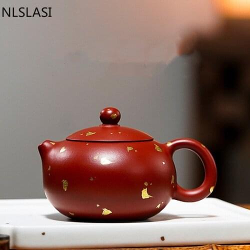 NLSLASI Chinese Yixing purple clay Tea Pot xi shi teapot Hand Made Pot Dahongpao Mud Tea Set High-end customized gifts 120ml